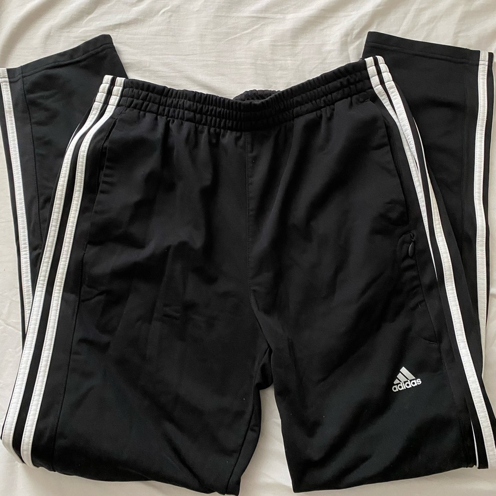 ADIDAS TRACK PANTS W/NO ANKLE ZIPPER